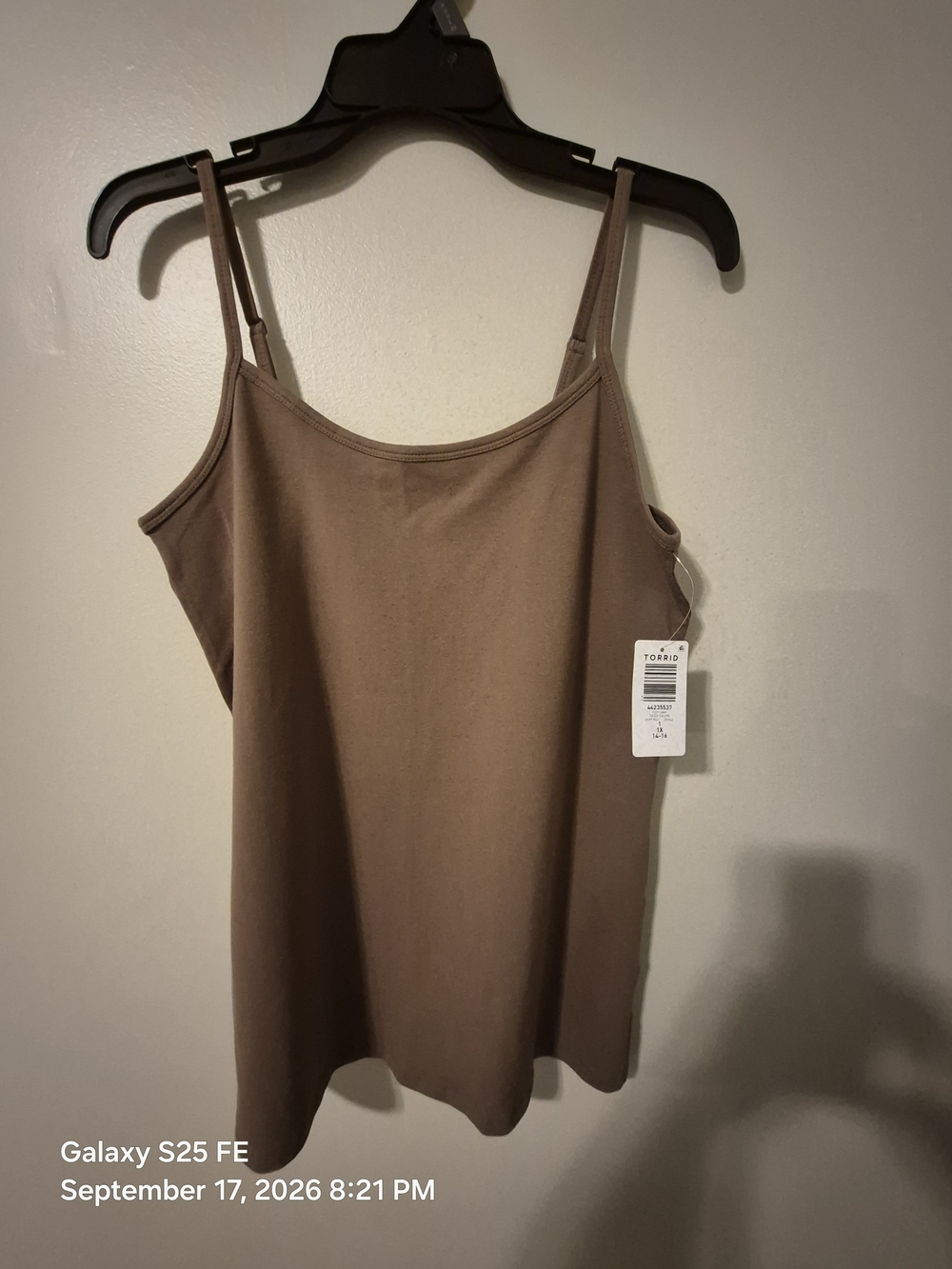 torrid Brown Slim-Strap Scoop Neck Tank
